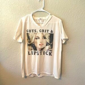 Dolly Parton ‘Guts, Grit & Lipstick’ T-shirt - Size XL